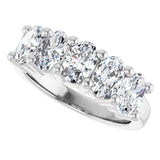 10K Gold Oval Lab-Grown Diamond Five-Stone Anniversary Band – 9/10–5 CTW - White Gold - view 5
