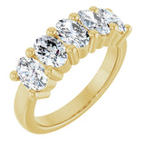 10K Gold Oval Natural Diamond Five-Stone Anniversary Band – 1 1/3–5 CTW - Yellow Gold
