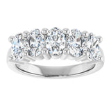 10K Gold Oval Lab-Grown Diamond Five-Stone Anniversary Band – 9/10–5 CTW - White Gold - view 3