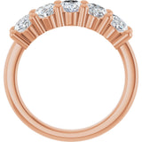 10K Gold Oval Lab-Grown Diamond Five-Stone Anniversary Band – 9/10–5 CTW - Rose Gold - view 2
