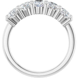 10K Gold Oval Lab-Grown Diamond Five-Stone Anniversary Band – 9/10–5 CTW - White Gold - view 2