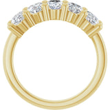 10K Gold Oval Lab-Grown Diamond Five-Stone Anniversary Band – 9/10–5 CTW - Yellow Gold - view 2