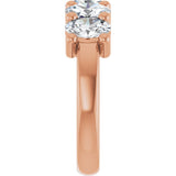 10K Gold Oval Natural Diamond Five-Stone Anniversary Band – 1 1/3–5 CTW - Rose Gold - view 4