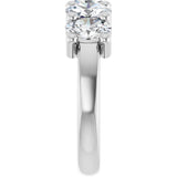 10K Gold Oval Lab-Grown Diamond Five-Stone Anniversary Band – 9/10–5 CTW - White Gold - view 4