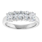 10K Gold Oval Lab-Grown Diamond Five-Stone Anniversary Band – 9/10–5 CTW - White Gold - view 3