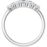 10K Gold Oval Lab-Grown Diamond Five-Stone Anniversary Band – 9/10–5 CTW - White Gold - view 2