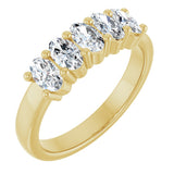 10K Gold Oval Lab-Grown Diamond Five-Stone Anniversary Band – 9/10–5 CTW - Yellow Gold