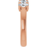 10K Gold Oval Lab-Grown Diamond Five-Stone Anniversary Band – 9/10–5 CTW - Rose Gold - view 4