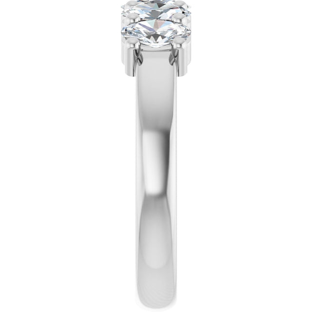 10K Gold Oval Lab-Grown Diamond Five-Stone Anniversary Band – 9/10–5 CTW - White Gold - view 4