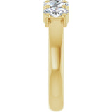 14K Gold Oval Natural Diamond Five-Stone Anniversary Band – 1 1/3–5 CTW - Yellow Gold - view 4