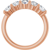 10K Gold Round Lab-Grown Diamond Five-Stone Anniversary Band – 3/4–1 5/8 CTW - Rose Gold - view 2