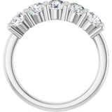 10K Gold Round Lab-Grown Diamond Five-Stone Anniversary Band – 3/4–1 5/8 CTW - White Gold - view 2