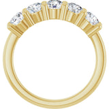 10K Gold Round Natural Diamond Five-Stone Anniversary Band – 3/4–1 1/2 CTW - Yellow Gold - view 2