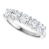 14K Gold Round Lab-Grown Diamond Five-Stone Anniversary Band – 3/4–1 5/8 CTW - White Gold - view 5
