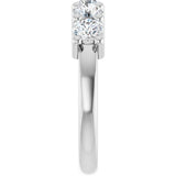 10K Gold Round Lab-Grown Diamond Five-Stone Anniversary Band – 3/4–1 5/8 CTW - White Gold - view 4