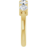 10K Gold Round Lab-Grown Diamond Five-Stone Anniversary Band – 3/4–1 5/8 CTW - Yellow Gold - view 4