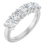 10K Gold Round Lab-Grown Diamond Five-Stone Anniversary Band – 3/4–1 5/8 CTW - White Gold