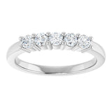 10K Gold Round Lab-Grown Diamond Five-Stone Anniversary Band – 1/4–5/8 CTW - White Gold - view 3
