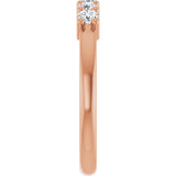 10K Gold Round Lab-Grown Diamond Five-Stone Anniversary Band – 1/4–5/8 CTW - Rose Gold - view 4