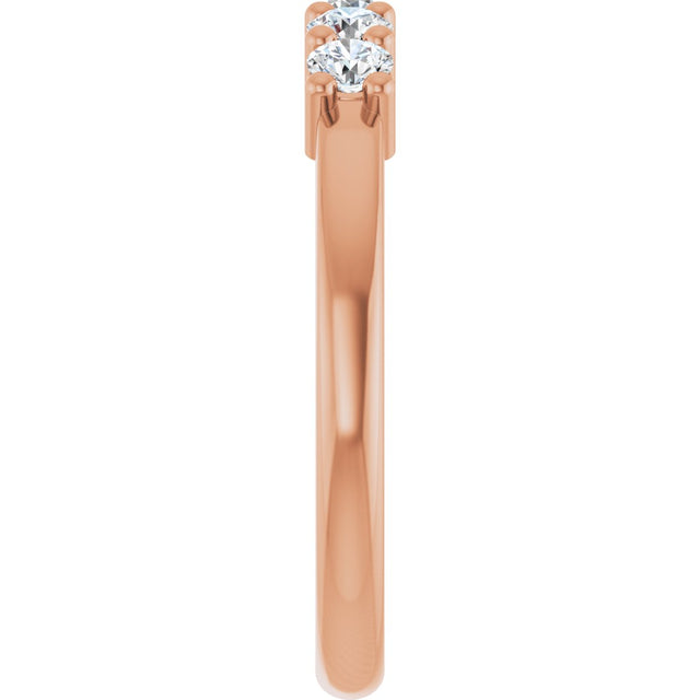 10K Gold Round Lab-Grown Diamond Five-Stone Anniversary Band – 1/4–5/8 CTW - Rose Gold - view 4