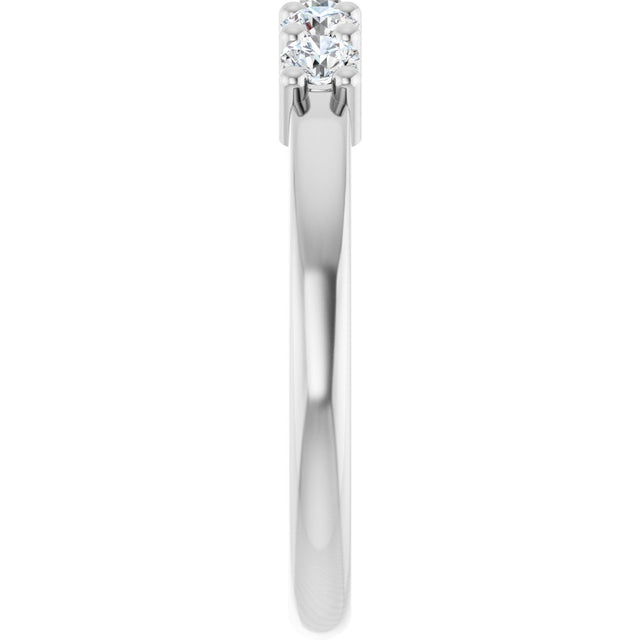 14K Gold Round Lab-Grown Diamond Five-Stone Anniversary Band – 1/5–5/8 CTW - White Gold - view 4
