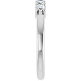 10K Gold Round Lab-Grown Diamond Five-Stone Anniversary Band – 1/4–5/8 CTW - White Gold - view 4