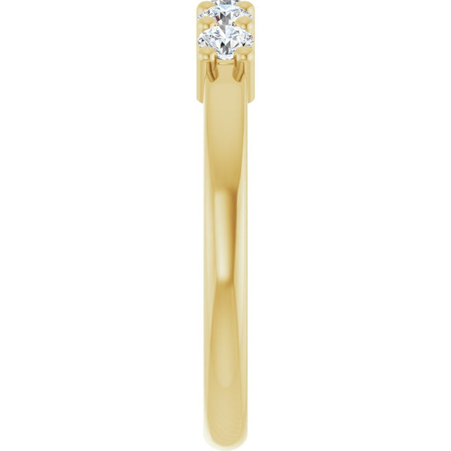 14K Gold Round Lab-Grown Diamond Five-Stone Anniversary Band – 1/5–5/8 CTW - Yellow Gold - view 4