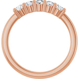 10K Gold Round Lab-Grown Diamond Five-Stone Anniversary Band – 1/4–5/8 CTW - Rose Gold - view 2