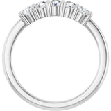 10K Gold Round Lab-Grown Diamond Five-Stone Anniversary Band – 1/4–5/8 CTW - White Gold - view 2