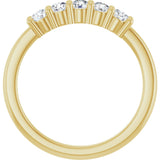 10K Gold Round Natural Diamond Five-Stone Anniversary Band – 1/5–5/8 CTW - Yellow Gold - view 2