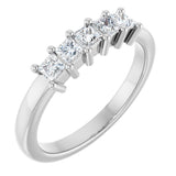 10K Gold Square Natural Diamond Five-Stone Anniversary Band – 1/3–1 1/4 CTW - White Gold