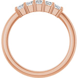 10K Gold Square Lab-Grown Diamond Five-Stone Anniversary Band – 3/8–1 1/2 CTW - Rose Gold - view 2