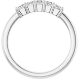 14K Gold Square Lab-Grown Diamond Five-Stone Anniversary Band – 1/3–1 1/4 CTW - White Gold - view 2