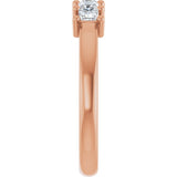 14K Gold Square Lab-Grown Diamond Five-Stone Anniversary Band – 1/3–1 1/4 CTW - Rose Gold - view 4