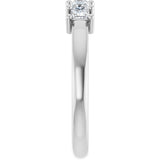14K Gold Square Lab-Grown Diamond Five-Stone Anniversary Band – 1/3–1 1/4 CTW - White Gold - view 4