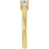 10K Gold Square Lab-Grown Diamond Five-Stone Anniversary Band – 3/8–1 1/2 CTW - Yellow Gold - view 4
