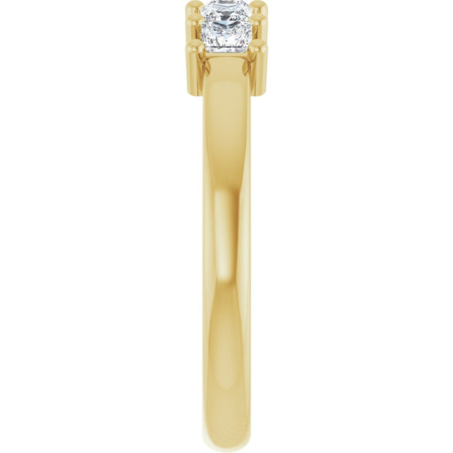 10K Gold Square Natural Diamond Five-Stone Anniversary Band – 1/3–1 1/4 CTW - Yellow Gold - view 4