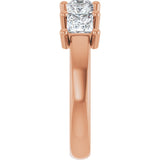 10K Gold Square Natural Diamond Five-Stone Anniversary Band – 1 1/2–5 1/5 CTW - Rose Gold - view 4