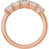 10K Gold Square Lab-Grown Diamond Five-Stone Anniversary Band – 1 9/10–7 CTW - Rose Gold - view 2