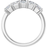 10K Gold Square Natural Diamond Five-Stone Anniversary Band – 1 1/2–5 1/5 CTW - White Gold - view 2