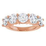 10K Gold Round Natural Diamond Five-Stone Anniversary Band – 2 1/3–4 1/4 CTW - Rose Gold - view 3