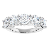 10K Gold Round Lab-Grown Diamond Five-Stone Anniversary Band – 2 1/2–4 CTW - White Gold - view 3