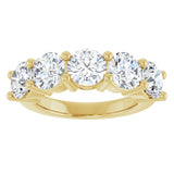 10K Gold Round Natural Diamond Five-Stone Anniversary Band – 2 1/3–4 1/4 CTW - Yellow Gold - view 3