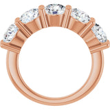 10K Gold Round Natural Diamond Five-Stone Anniversary Band – 2 1/3–4 1/4 CTW - Rose Gold - view 2
