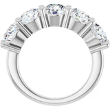 10K Gold Round Natural Diamond Five-Stone Anniversary Band – 2 1/3–4 1/4 CTW - White Gold - view 2
