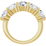 10K Gold Round Lab-Grown Diamond Five-Stone Anniversary Band – 2 1/2–4 CTW - Yellow Gold - view 2