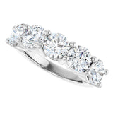 10K Gold Round Lab-Grown Diamond Five-Stone Anniversary Band – 2 1/2–4 CTW - White Gold - view 5