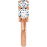 10K Gold Round Lab-Grown Diamond Five-Stone Anniversary Band – 2 1/2–4 CTW - Rose Gold - view 4