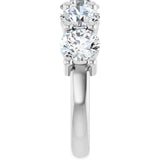 14K Gold Round Natural Diamond Five-Stone Anniversary Band – 2 1/3–4 CTW - White Gold - view 4