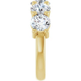 10K Gold Round Lab-Grown Diamond Five-Stone Anniversary Band – 2 1/2–4 CTW - Yellow Gold - view 4